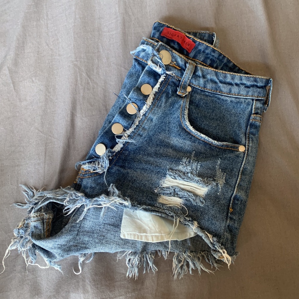 High Waisted Denim Shorts, Boutique